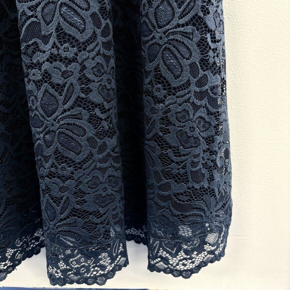 Kiyonna Plus Scalloped Boudoir Lace Sheath Dress Navy Blue 1X 14-16 - Picture 6 of 13